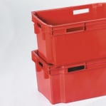 Plastic storage box 600x400x300mm, red