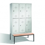 2-tier locker with bench, 6-doors, 2090x1200x500/815 mm