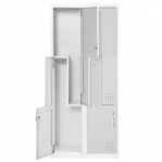 Z-locker, 4 doors 1820x800x450, RAL7035 Knocked Down