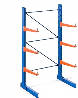 Cantilever rack Starter bay 2500Hx1500Wx1300D, 2 pcs L-posts+6 arms 1000mm/400kg