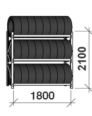 Rengashylly perusosa 2100x1800x500, 3 tasoa,480kg/taso MAXI käytetty