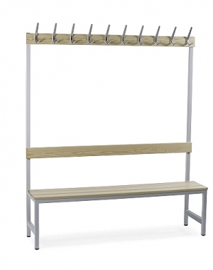 Single bench 1700x600x400 with 4 hook rail