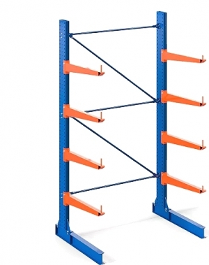 Cantilever rack Starter bay 4000Hx1500Wx1300D, 2 pcs L-posts+8 arms 1000mm/400kg