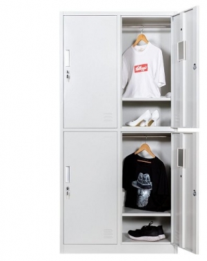 2-tier locker, 4 doors, 1820x800x500 RAL7035 Knocked Down