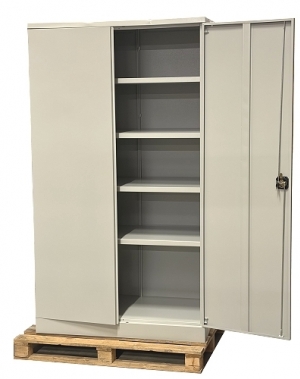 ISO TERÄSKAAPPI 4:llä hyllyllä 1950x1100x550, Pieni kuljetusvaurio!
