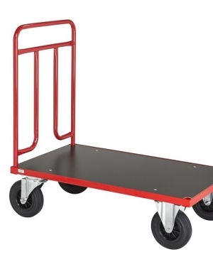 Platform trolley 1000x600x1000 mm, 500 kg, red with brake