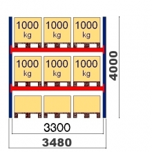 Lavahylly perusosa 4000x3300 1000kg/lava, 9 FIN lavapaikkaa OPTIMA