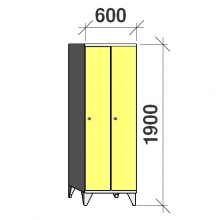 Locker 2x300, 1900x600x545, long door