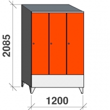Locker 3x400, 2085x1200x545 short door, sloping top