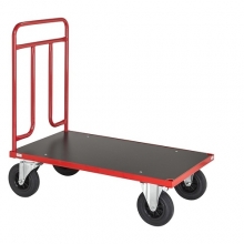 Platform trolley 1000x600x1000 mm, 500 kg, red with brake